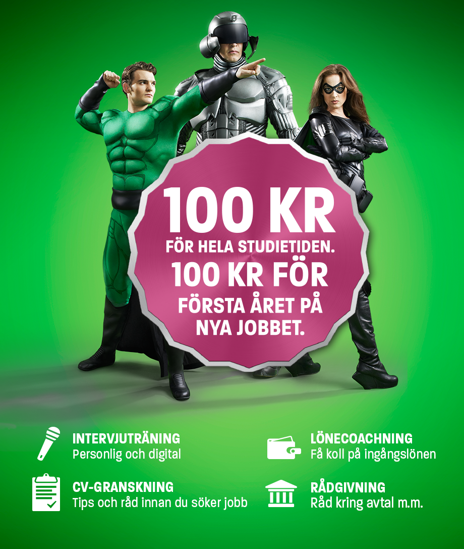 Sistaårsstudenter kampanj 100 kr