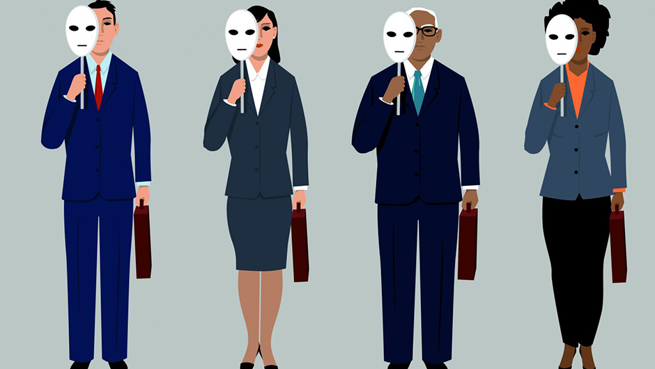Personer som håller i masker