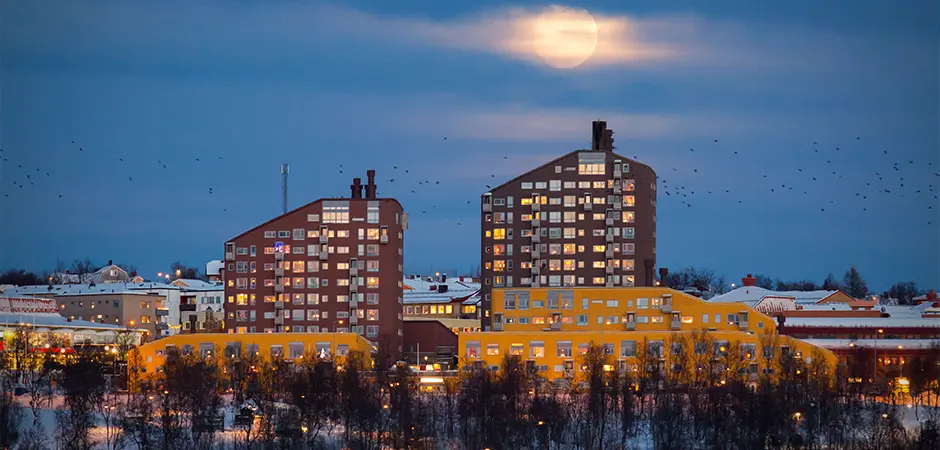 Kiruna - innan flytten till andra sidan backen. 