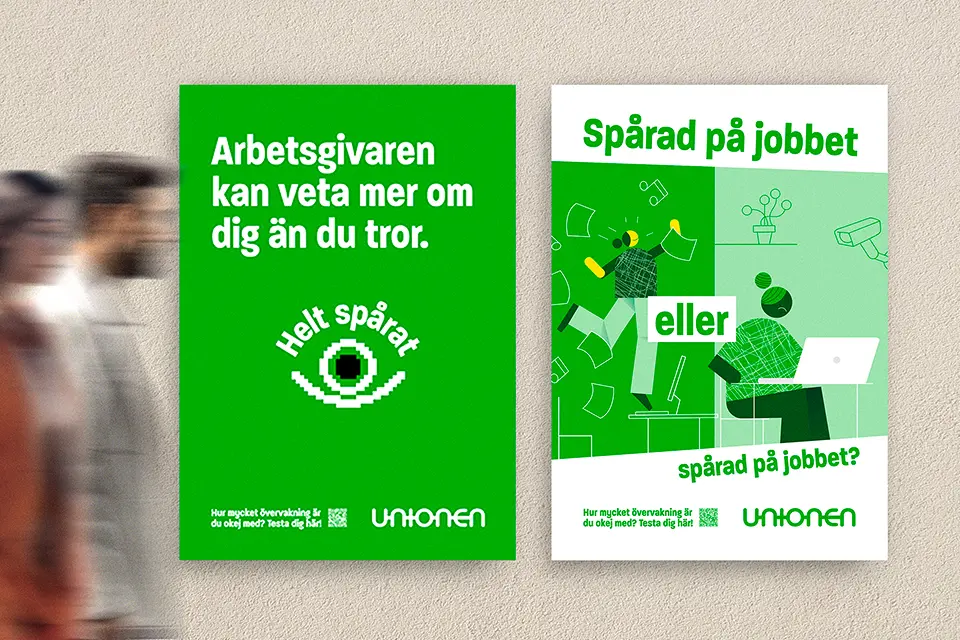 Bild på två affischer från kampanjen