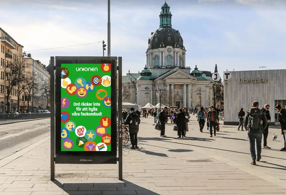 Utomhustavla med emoijis