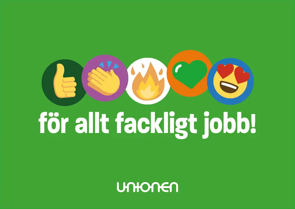 Tackkort med texten "för allt fackligt jobb"