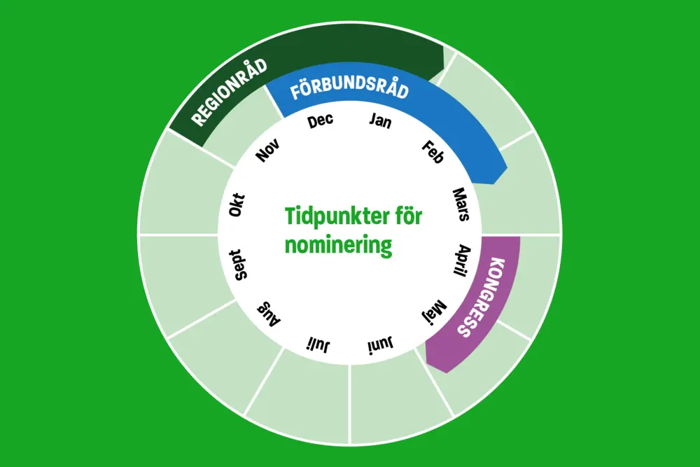 Grafik som visar när du kan nominera till vad