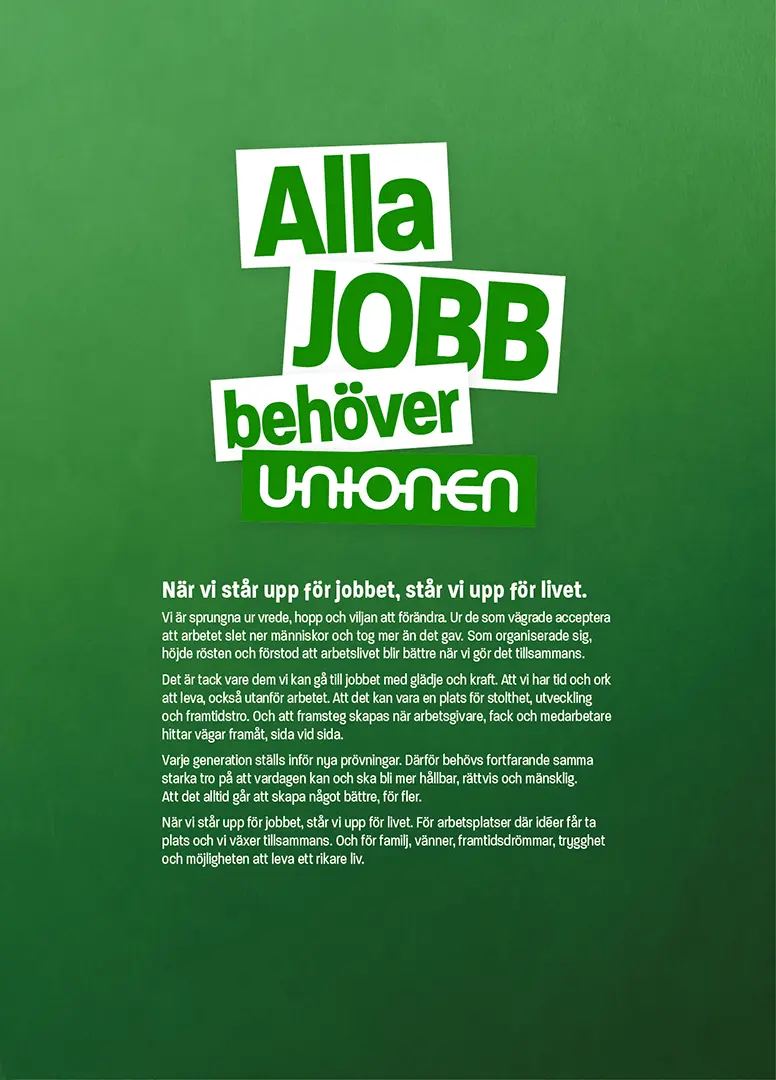 Poster med Unionens manifest utskrivet