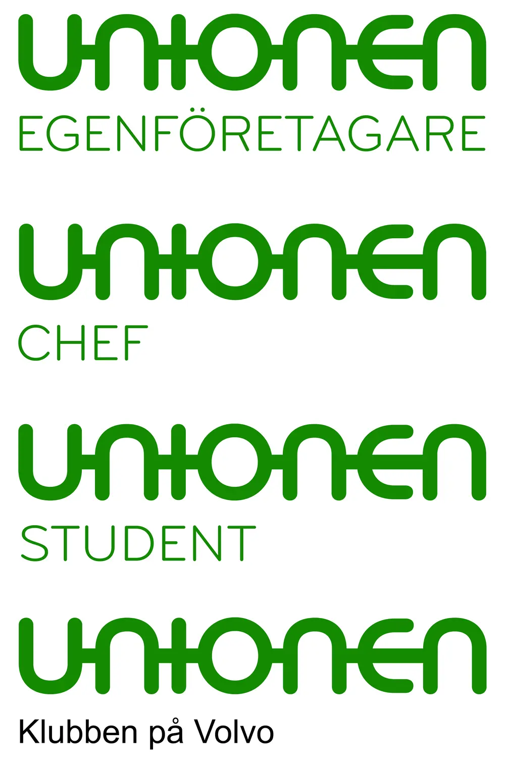Bild på Unionens olika logotyper