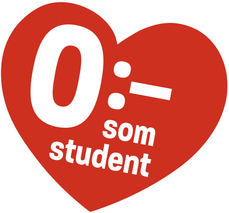Hjärta med texten 0 kronor som student