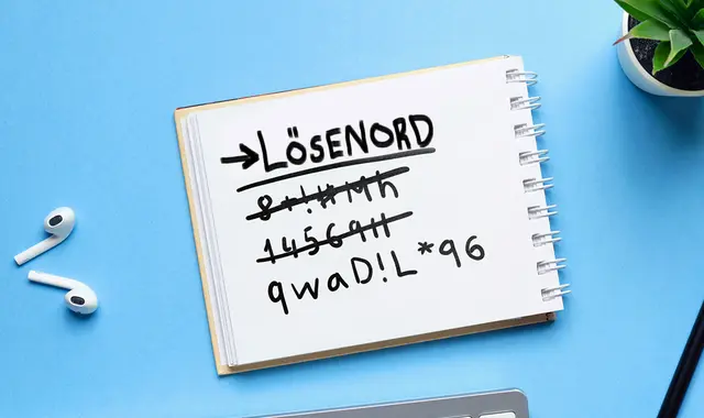 Lapp med alternativa lösenord. 