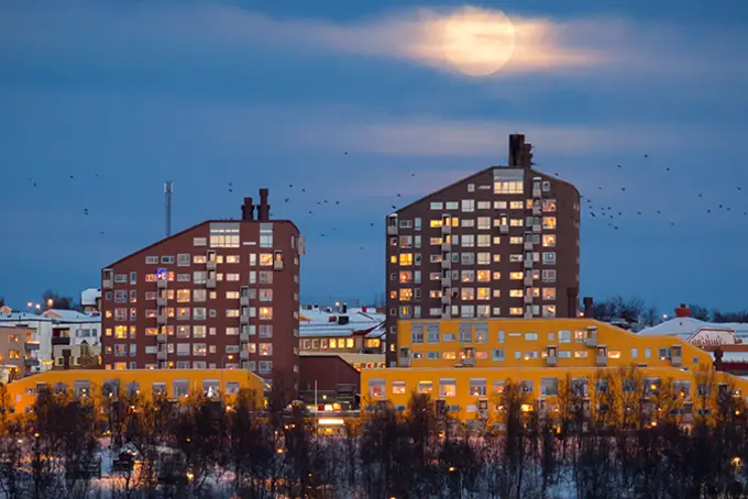 Kiruna - innan flytten till andra sidan backen.