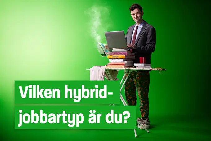 Man jobbar hemma vid strykbrädan