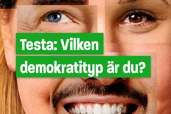 Ansikte bestående av ett flertal olika personer. Testa vilken demokratityp är du?
