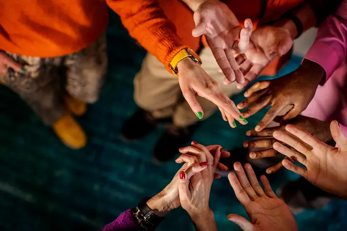 Händer tillsammans