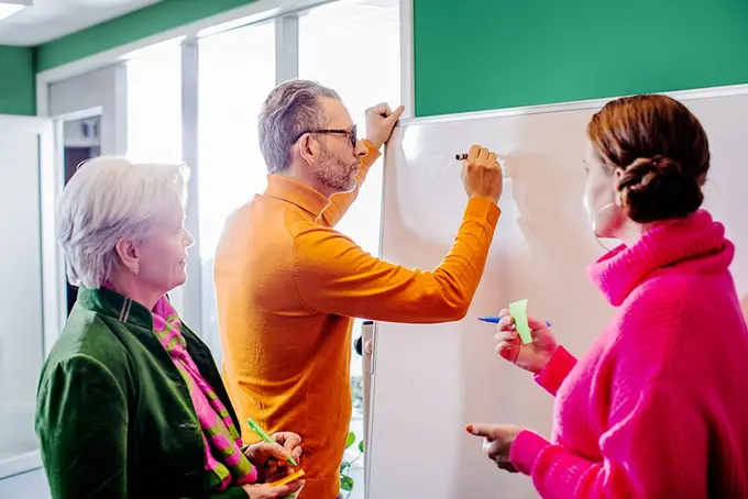Människor vid whiteboard
