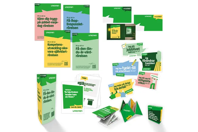 Samlingsbild på olika material om avtalsrörelsen 2027