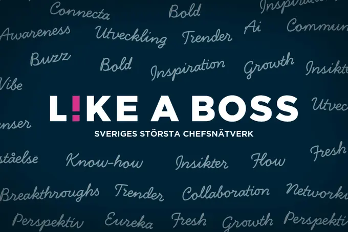 Mörk ruta med texten Like a boss