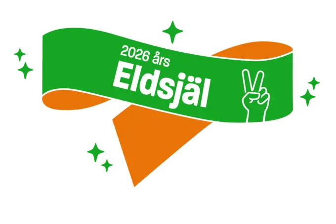 Banderoll med text. 2026 års Eldsjäl