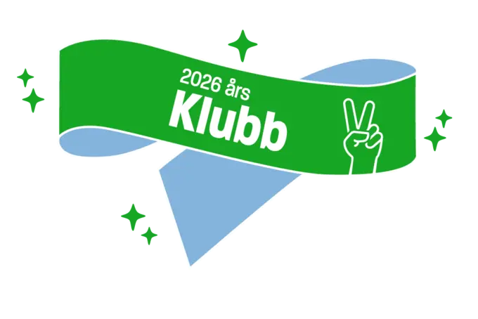 Banderoll med text. 2026 års Klubb