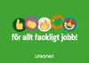 Tackkort med rubriken "För allt fackligt jobb"